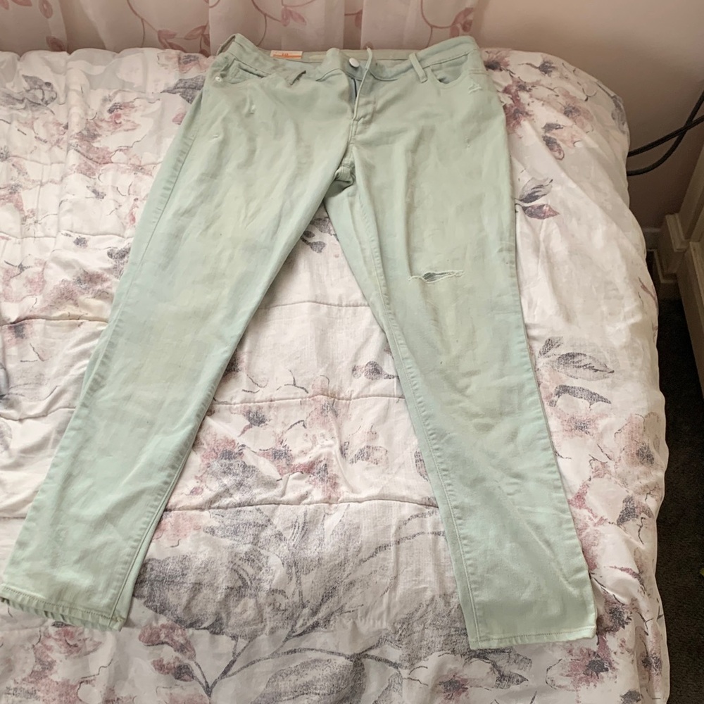 Old Navy Mint Green Women's Rockstar Mid-Rise Jeans
